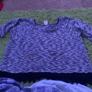 Grey and black cropped  sweater